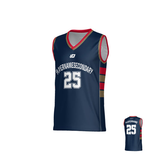 Stack Basketball Jersey - Navy & Red