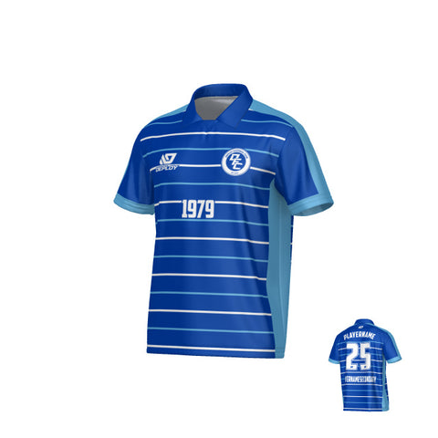 Cadence Collared Jersey - Royal Blue & Sky Blue