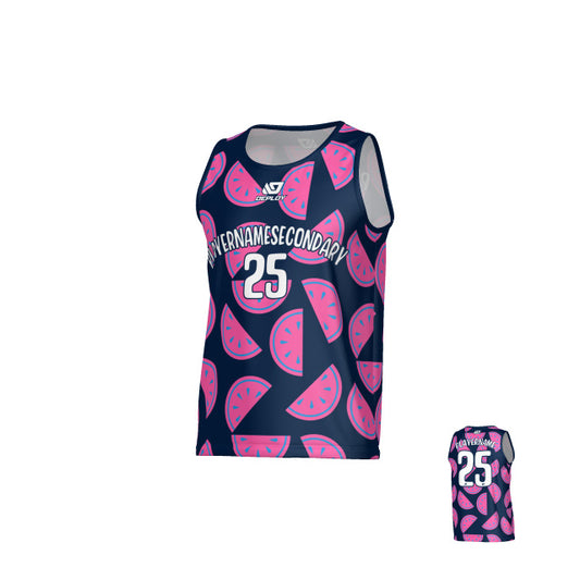 Watermelon Sports Singlet - Navy & Pink