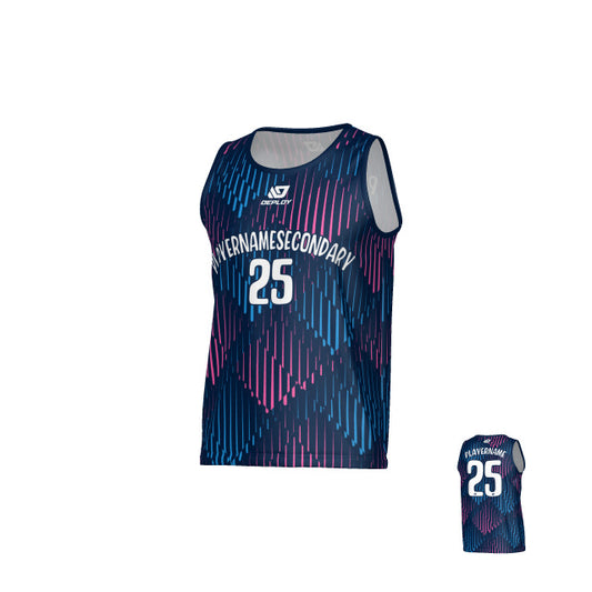 Drips Sports Singlet - Navy & Pink