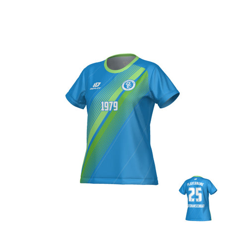 Velocity Womens Jersey - Blue & Neon Green