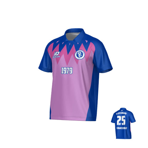 Carnival Collared Jersey - Royal Blue & Purple