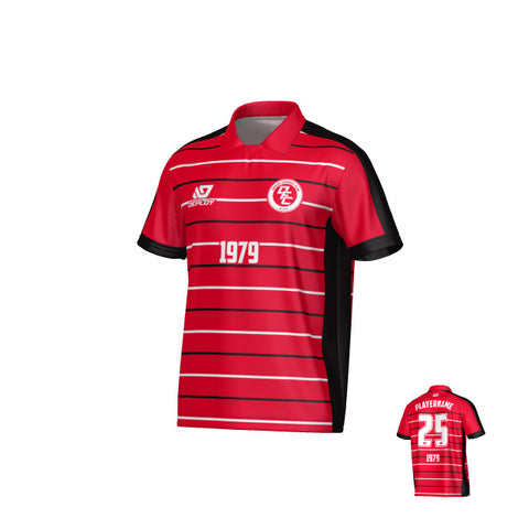 Cadence Collared Jersey - Red