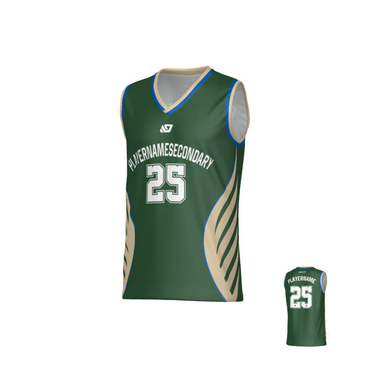Wings Basketball Jersey - Green & Cream