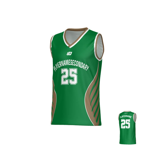 Wings Basketball Jersey - Pine Green & Gold
