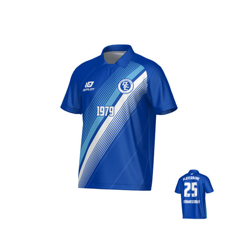 Velocity Collared Jersey - Royal Blue & Sky Blue