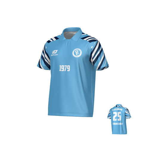 Surge Collared Jersey - Sky Blue & Navy