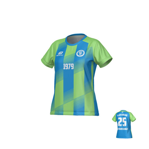 Vector Womens Jersey - Blue & Neon Green