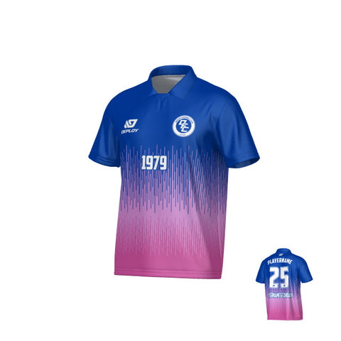 Fade Collared Jersey - Royal Blue & Purple