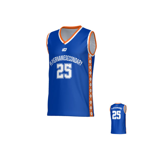 Tile Basketball Jersey - Blue & Orange