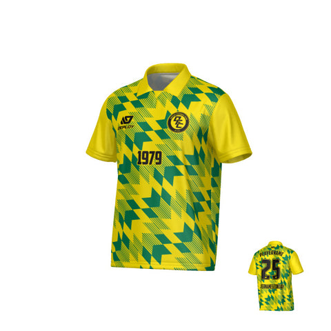Leaves Collared Jersey - Yellow