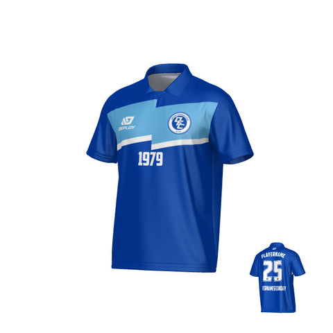 Zag Collared Jersey - Royal Blue & Sky Blue