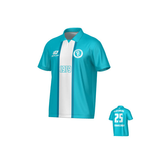 Stripe Collared Jersey - Teal