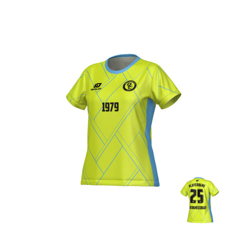 Zag Collared Jersey - Blue & Neon Green