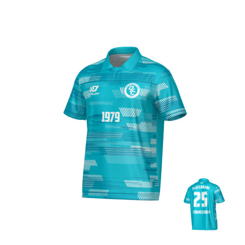 Glitch Collared Jersey - Teal