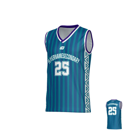 Heritage Basketball Jersey - Teal & Purple