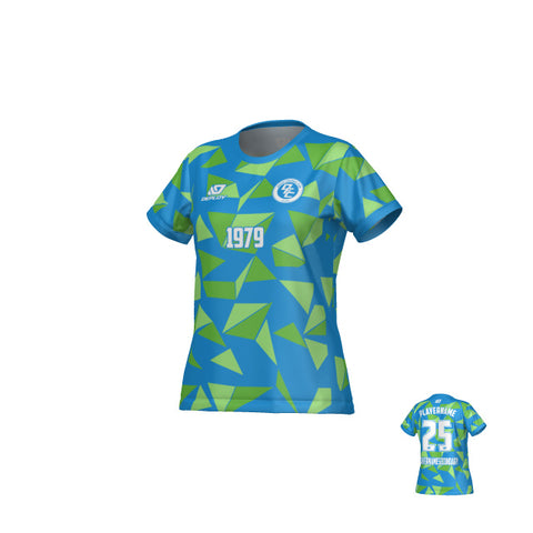 Shards Womens Jersey - Blue & Neon Green