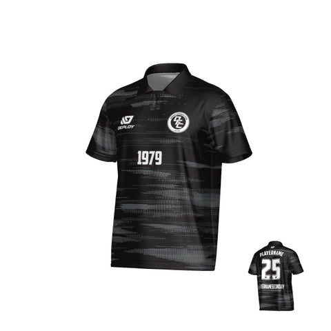 Distort Collared Jersey - Black