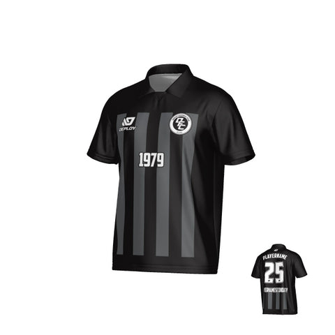 Bars Collared Jersey - Black