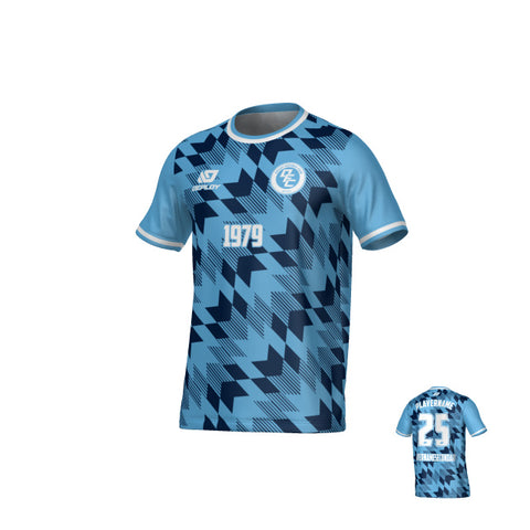 Leaves Jersey - Sky Blue & Navy