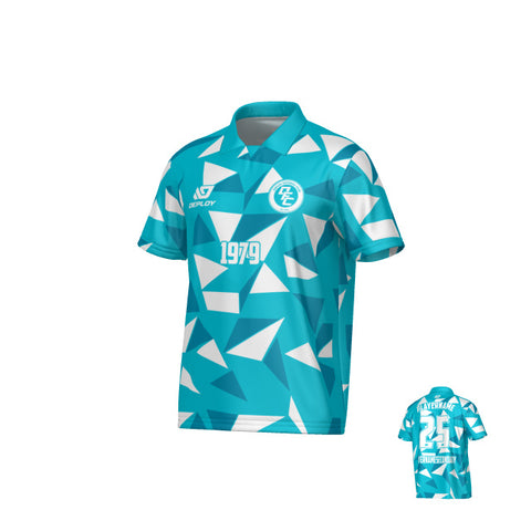 Shards Collared Jersey - Teal