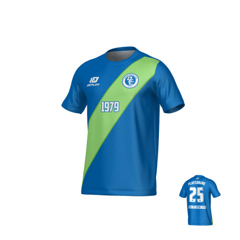 Sash Jersey - Blue & Neon Green
