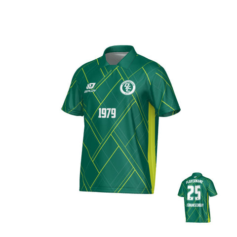 Plaid Collared Jersey - Green