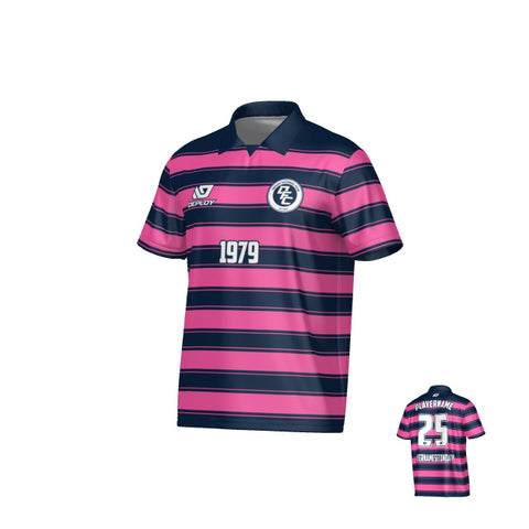 Celtic Collared Jersey - Navy & Pink