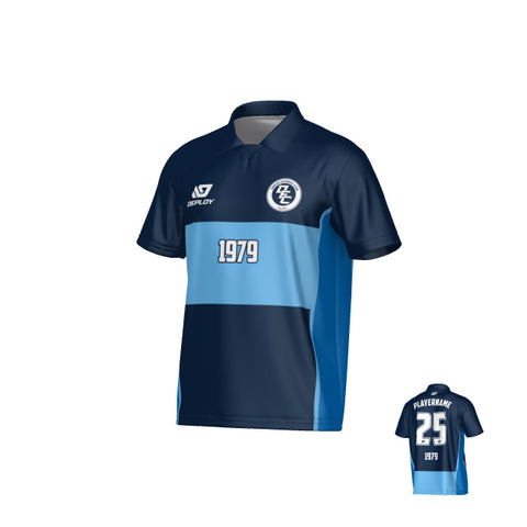 Shift Collared Jersey - Navy & Sky Blue