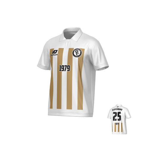 Bars Collared Jersey - White