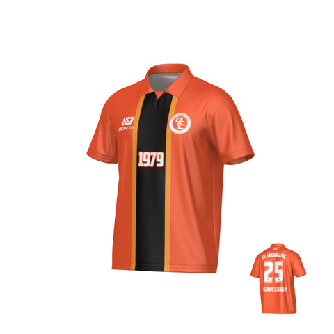 Stripe Collared Jersey - Orange