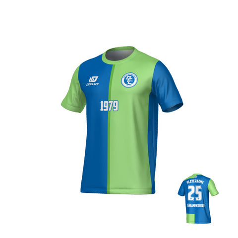 Split Jersey - Blue & Neon Green