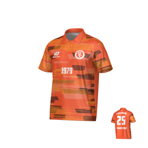 Glitch Collared Jersey - Orange