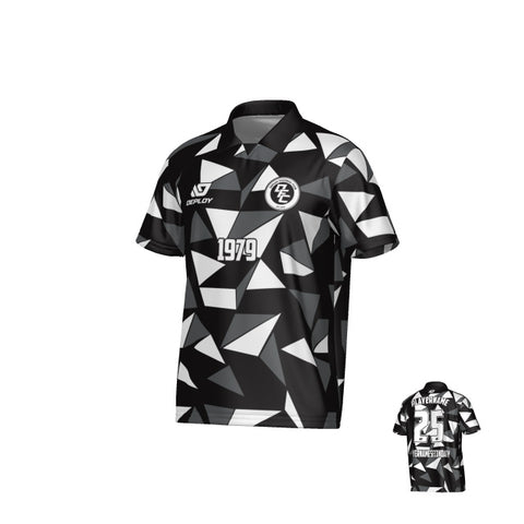 Shards Collared Jersey - Black