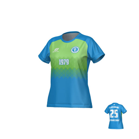 Echo Womens Jersey - Blue & Neon Green