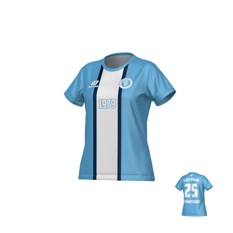 Stripe Womens Jersey - Sky Blue & Navy