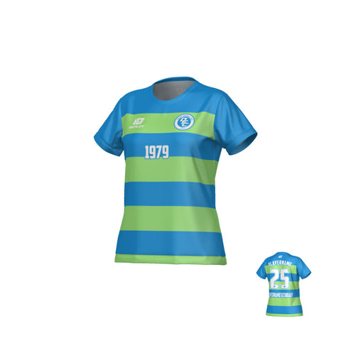 Hoops Womens Jersey - Blue & Neon Green