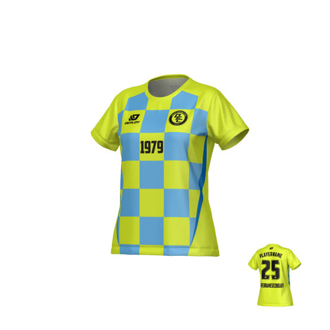 Checkers Womens Jersey - Neon Yellow