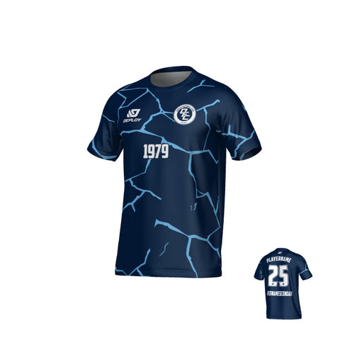 Cracks Jersey - Navy & Sky Blue
