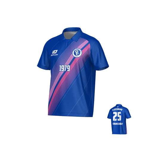 Velocity Collared Jersey - Royal Blue & Purple