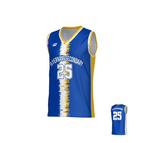 Static Basketball Jersey - Royal Blue & Yellow
