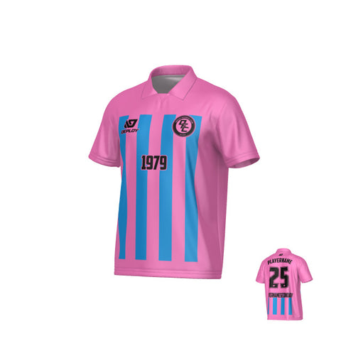 Bars Collared Jersey - Pink