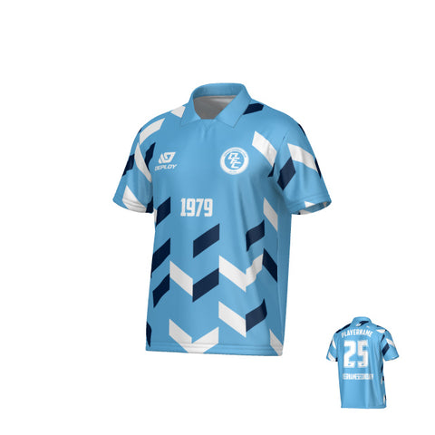 Arrows Collared Jersey - Sky Blue & Navy