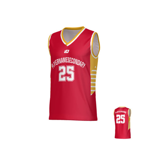 Banner Basketball Jersey - Red & Yellow