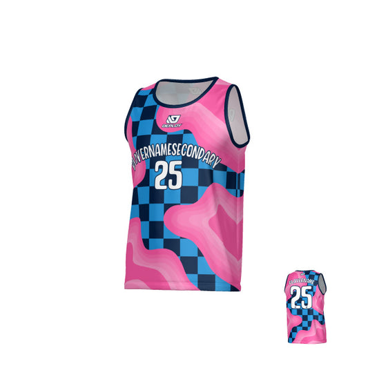 Spill Sports Singlet - Navy & Pink