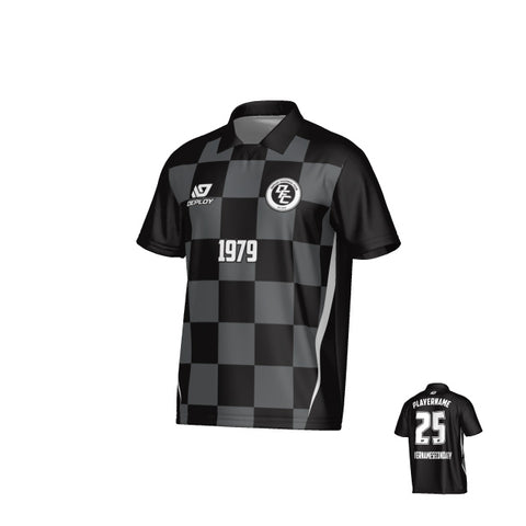 Checkers Collared Jersey - Black