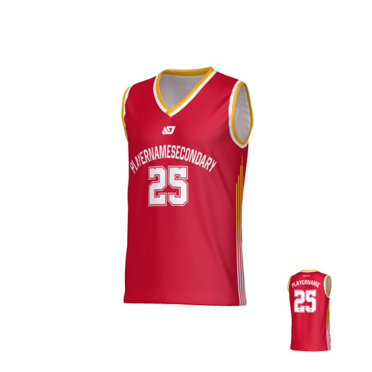 NYC Basketball Jersey - Red & Yellow