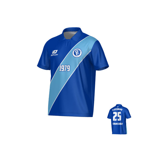 Sash Collared Jersey - Royal Blue & Sky Blue