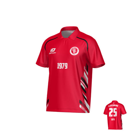 Turbo Linear Collared Jersey - Red