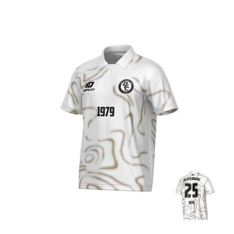 Marble Collared Jersey - White